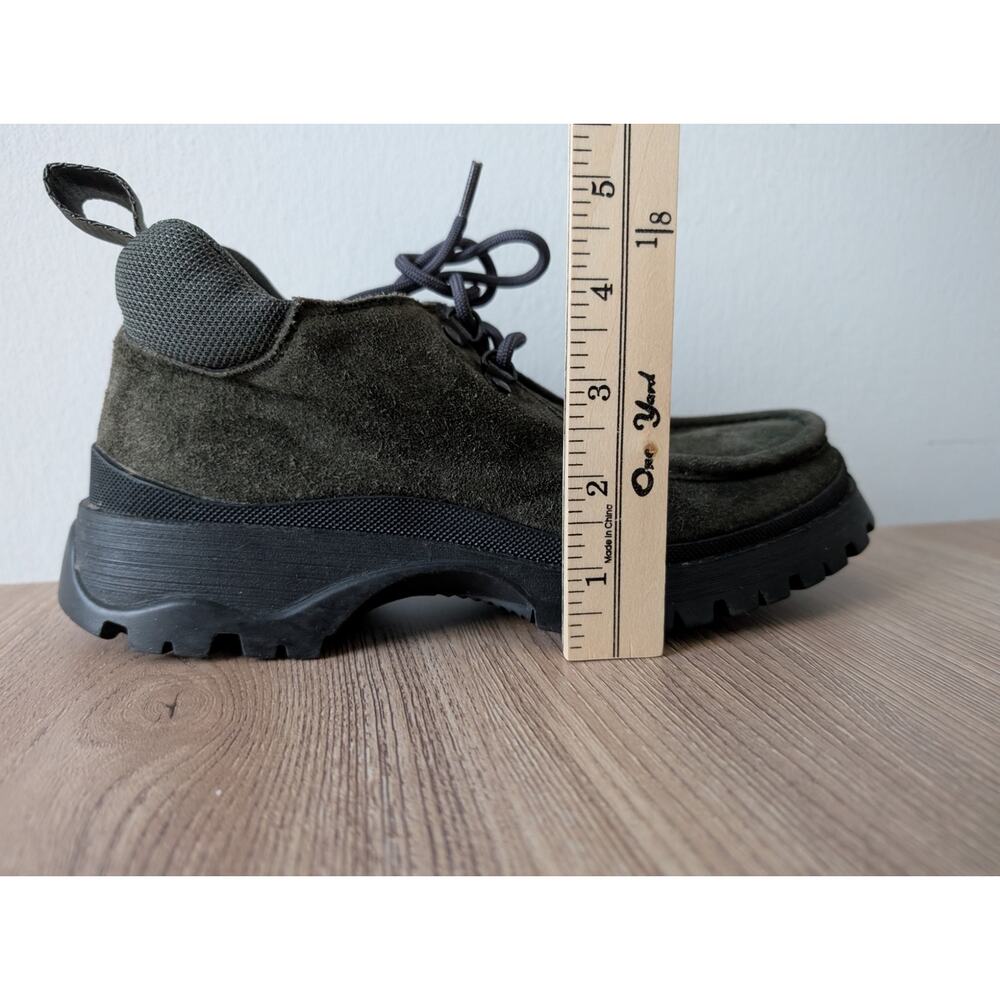 Prada Vintage Green Suede Tyrolean Brixxen Lace-Up Hiking Boots Women's 37.5 - Picture 15 of 15